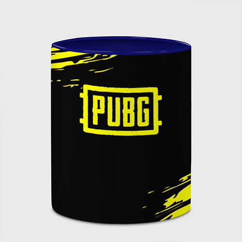 Кружка цветная Pubg текстура краски жёлтые / 3D-Белый + синий – фото 2
