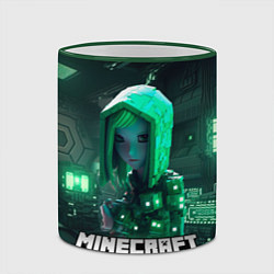 Кружка 3D Minecraft девушка хакер, цвет: 3D-зеленый кант — фото 2