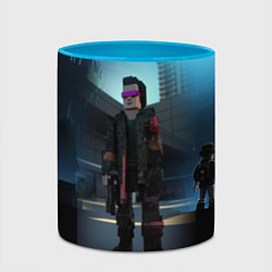Кружка 3D Minecraft cyberpunk style, цвет: 3D-белый + небесно-голубой — фото 2