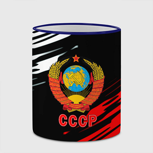 Кружка цветная СССР краски текстура / 3D-Синий кант – фото 2