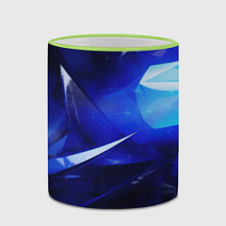 Кружка 3D Black and blue abstract background sport style, цвет: 3D-светло-зеленый кант — фото 2