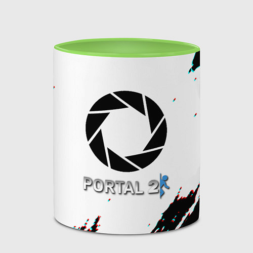 Кружка цветная Portal 2 краски валв / 3D-Белый + светло-зеленый – фото 2