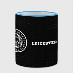 Кружка 3D Leicester City sport на темном фоне по-горизонтали, цвет: 3D-небесно-голубой кант — фото 2
