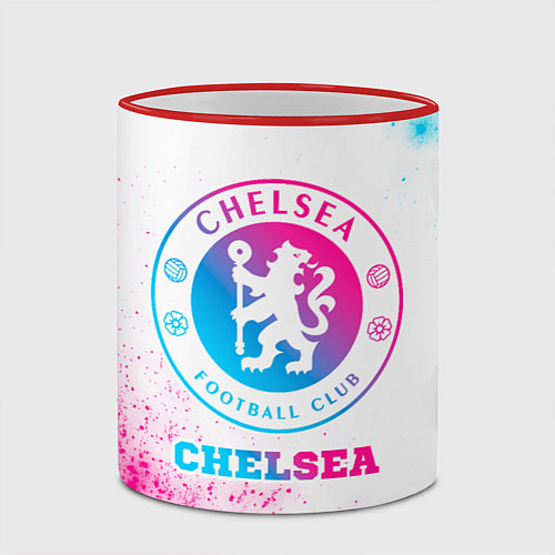 Кружка цветная Chelsea neon gradient style / 3D-Красный кант – фото 2