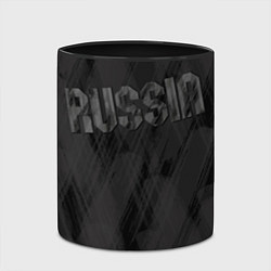 Кружка 3D Russia темно серая надпись, цвет: 3D-белый + черный — фото 2