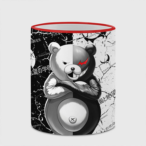 Кружка цветная Monokuma - Danganronpa / 3D-Красный кант – фото 2