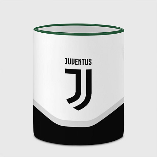Кружка цветная Juventus black geometry sport / 3D-Зеленый кант – фото 2