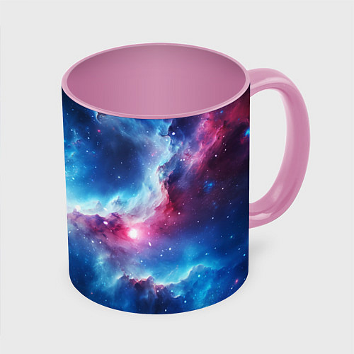 Кружка цветная Fascinating cosmic expanses / 3D-Белый + розовый – фото 1