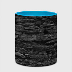 Кружка 3D Графитовый черный камень, цвет: 3D-белый + небесно-голубой — фото 2