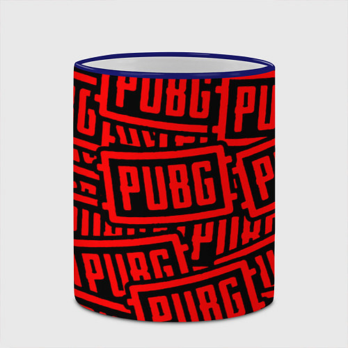 Кружка цветная PUBG pattern games / 3D-Синий кант – фото 2