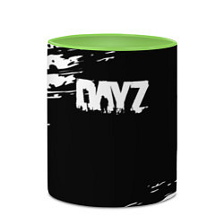 Кружка 3D Dayz текстура краски, цвет: 3D-белый + светло-зеленый — фото 2