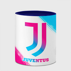 Кружка 3D Juventus neon gradient style, цвет: 3D-белый + синий — фото 2