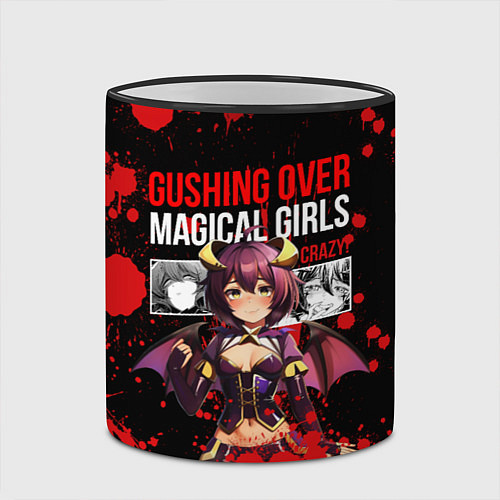 Кружка цветная Gushing over magical girls / 3D-Черный кант – фото 2