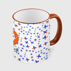 Кружка 3D Portal logo pattern steel, цвет: 3D-оранжевый кант