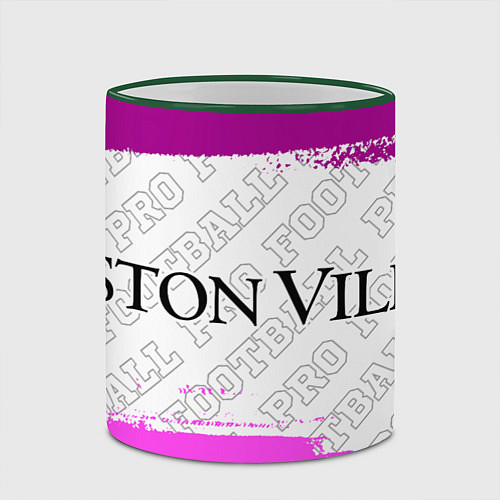Кружка цветная Aston Villa pro football по-горизонтали / 3D-Зеленый кант – фото 2
