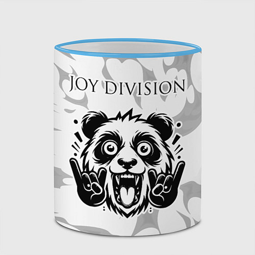 Кружка цветная Joy Division рок панда на светлом фоне / 3D-Небесно-голубой кант – фото 2