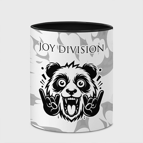 Кружка цветная Joy Division рок панда на светлом фоне / 3D-Белый + черный – фото 2