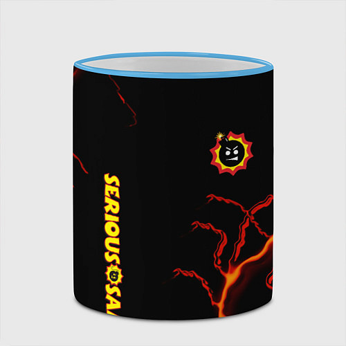 Кружка цветная Serious Sam game storm / 3D-Небесно-голубой кант – фото 2