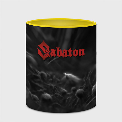 Кружка цветная Sabaton rock steel band / 3D-Белый + желтый – фото 2