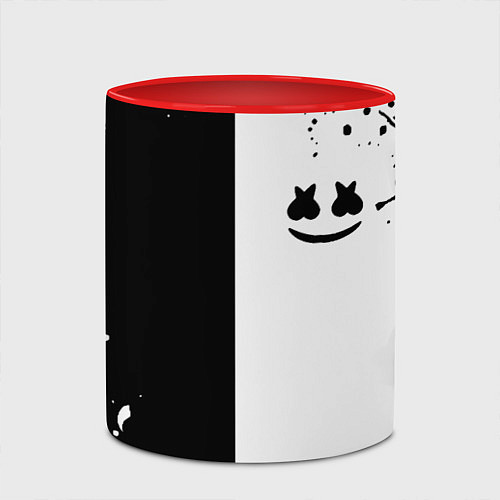Кружка цветная Marshmello краски музыка / 3D-Белый + красный – фото 2