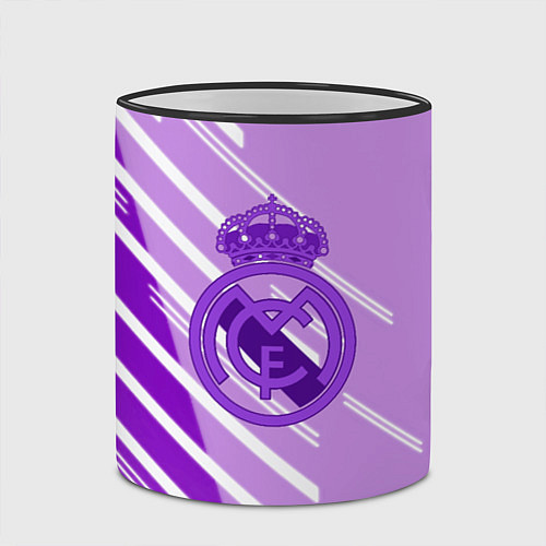 Кружка цветная Real Madrid текстура фк / 3D-Черный кант – фото 2