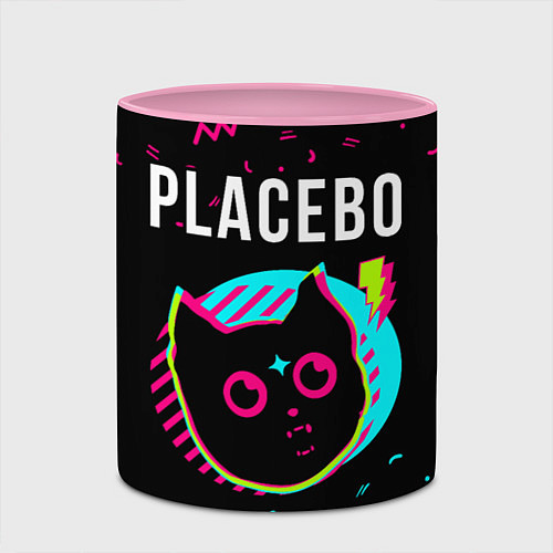 Кружка цветная Placebo - rock star cat / 3D-Белый + розовый – фото 2