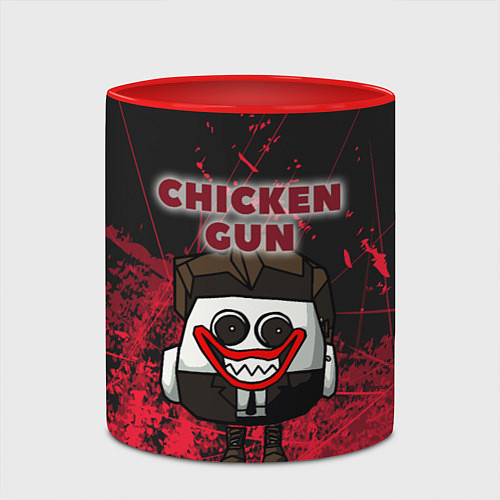 Кружка цветная Chicken gun clown / 3D-Белый + красный – фото 2
