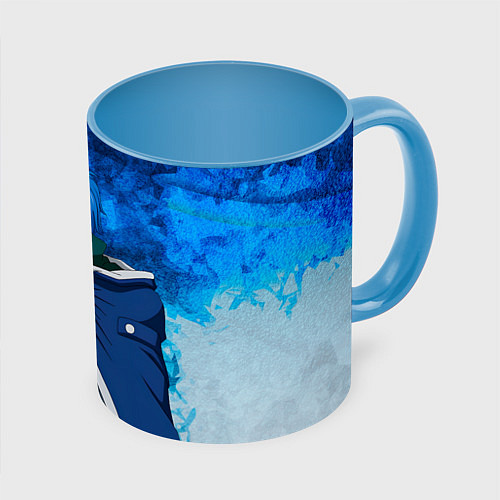 Кружка цветная Жерар Фернандес из Фейри Тейл / 3D-Белый + небесно-голубой – фото 1