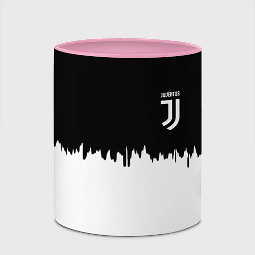 Кружка цветная Juventus белый огонь текстура / 3D-Белый + розовый – фото 2