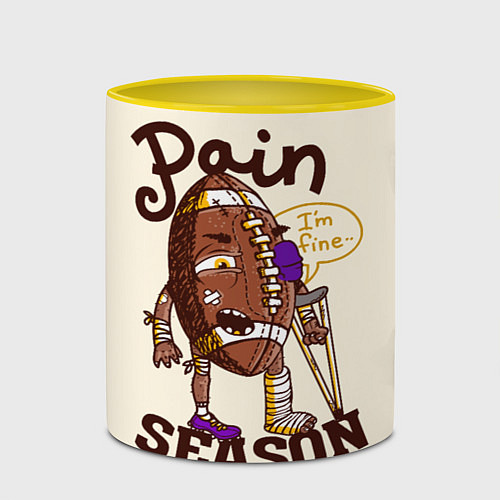 Кружка цветная Сезон боли / 3D-Белый + желтый – фото 2