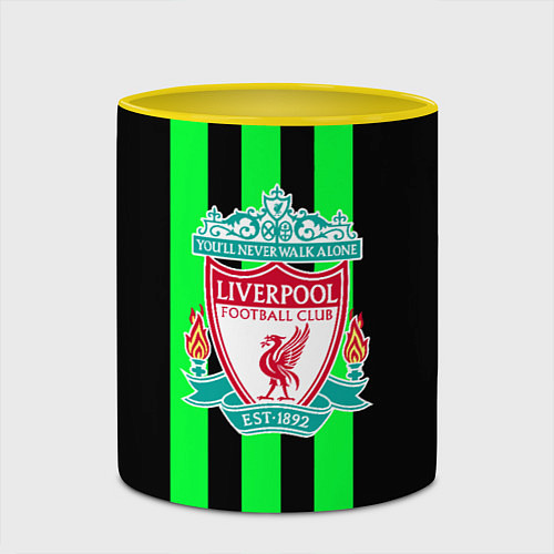 Кружка цветная Liverpool line green / 3D-Белый + желтый – фото 2