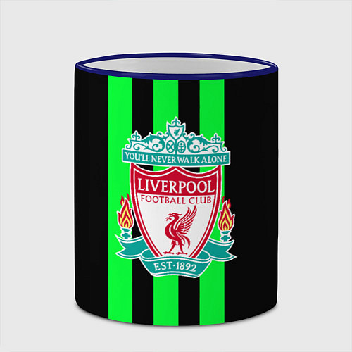 Кружка цветная Liverpool line green / 3D-Синий кант – фото 2