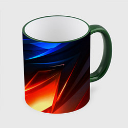 Кружка 3D Geometry stripes neon steel, цвет: 3D-зеленый кант