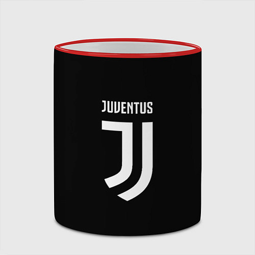 Кружка цветная Juventus sport fc белое лого / 3D-Красный кант – фото 2