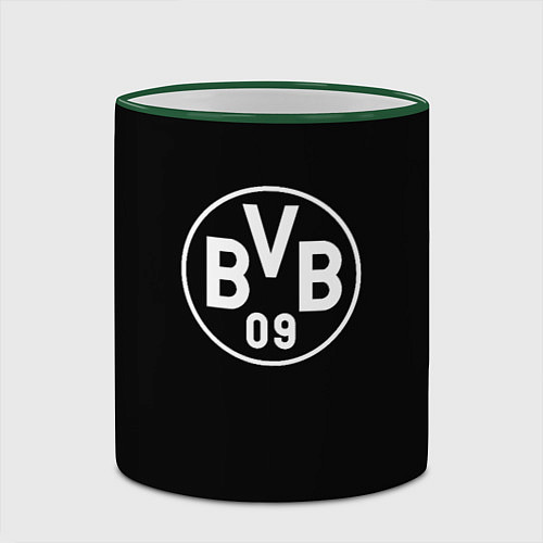 Кружка цветная Borussia sport fc белое лого / 3D-Зеленый кант – фото 2