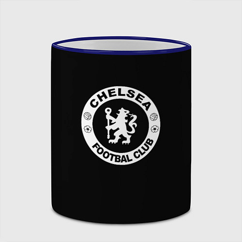 Кружка цветная Chelsea fc белое лого / 3D-Синий кант – фото 2