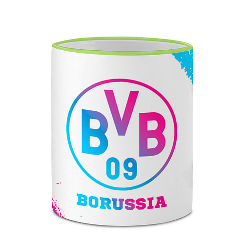 Кружка цветная Borussia neon gradient style / 3D-Светло-зеленый кант – фото 2