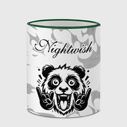 Кружка 3D Nightwish рок панда на светлом фоне, цвет: 3D-зеленый кант — фото 2