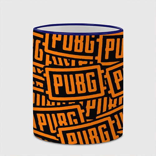 Кружка цветная PUBG pattern game / 3D-Синий кант – фото 2