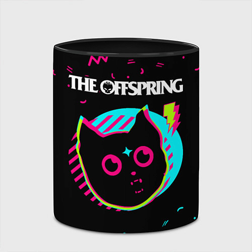 Кружка цветная The Offspring - rock star cat / 3D-Белый + черный – фото 2