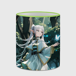 Кружка 3D Sousou no Frieren Фрирен butterfly, цвет: 3D-светло-зеленый кант — фото 2