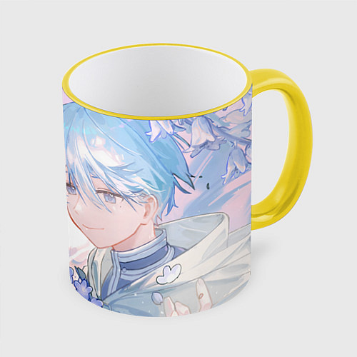 Кружка цветная Sousou no Frieren Himmel smile / 3D-Желтый кант – фото 1