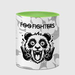 Кружка 3D Foo Fighters рок панда на светлом фоне, цвет: 3D-белый + светло-зеленый — фото 2