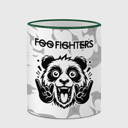 Кружка 3D Foo Fighters рок панда на светлом фоне, цвет: 3D-зеленый кант — фото 2