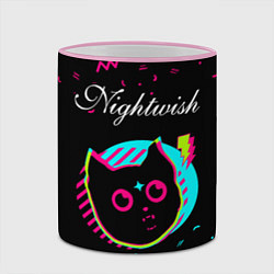Кружка 3D Nightwish - rock star cat, цвет: 3D-розовый кант — фото 2