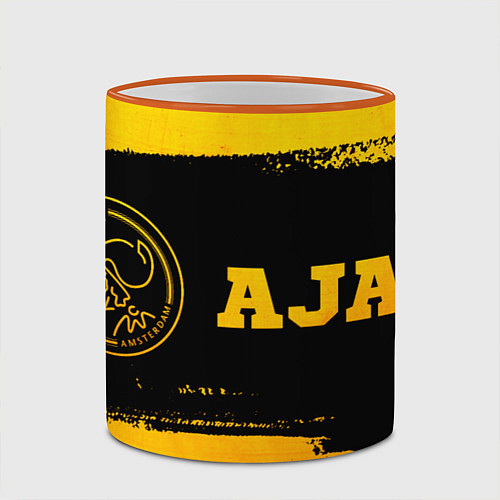 Кружка цветная Ajax - gold gradient по-горизонтали / 3D-Оранжевый кант – фото 2