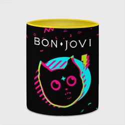 Кружка 3D Bon Jovi - rock star cat, цвет: 3D-белый + желтый — фото 2