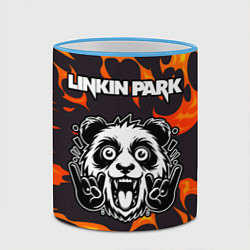 Кружка 3D Linkin Park рок панда и огонь, цвет: 3D-небесно-голубой кант — фото 2