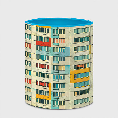 Кружка цветная Яркая панелька / 3D-Белый + небесно-голубой – фото 2