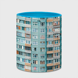 Кружка 3D Хрущёвка в голубых тонах, цвет: 3D-белый + небесно-голубой — фото 2